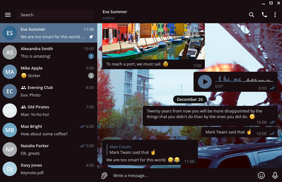 Telegram themes desktop